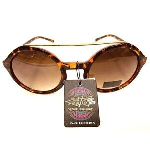Retro Rewind  Womens Tortoise Gold Round Plastic Frames with Brown Lens NWT